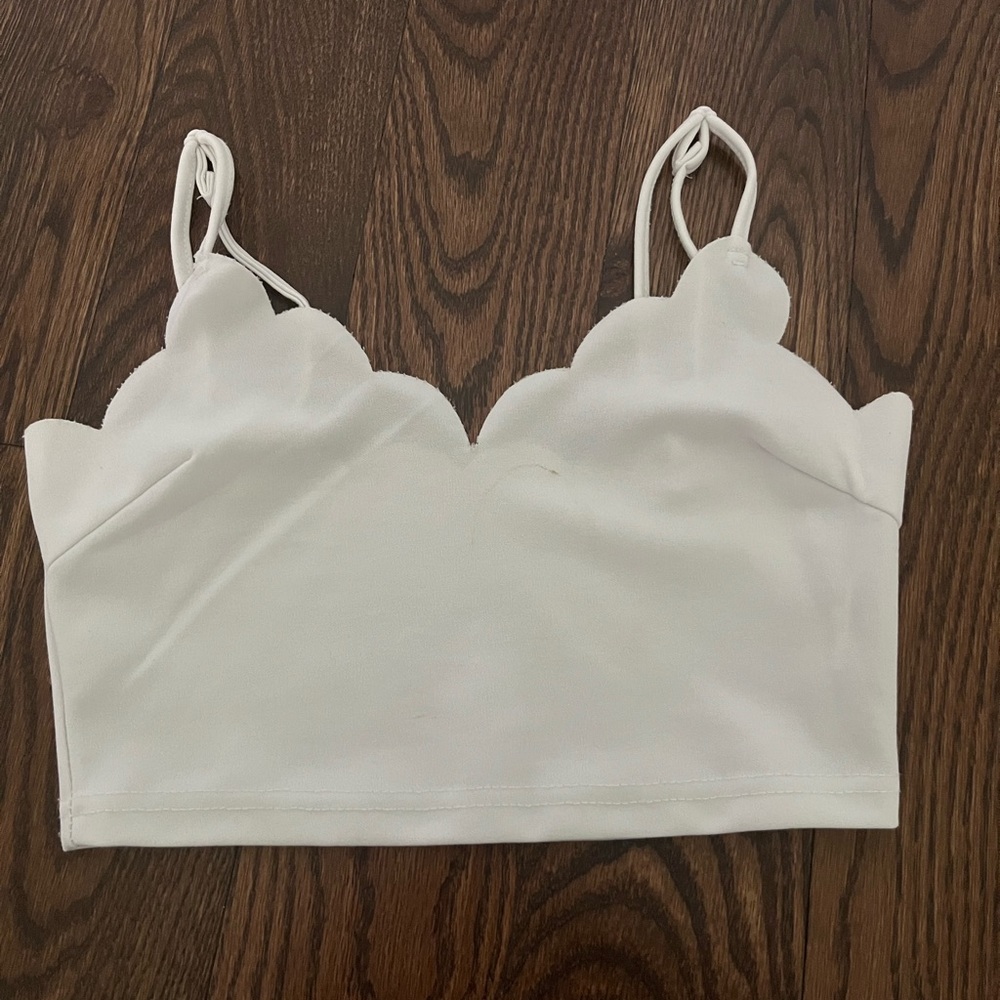 White Cropped Tank